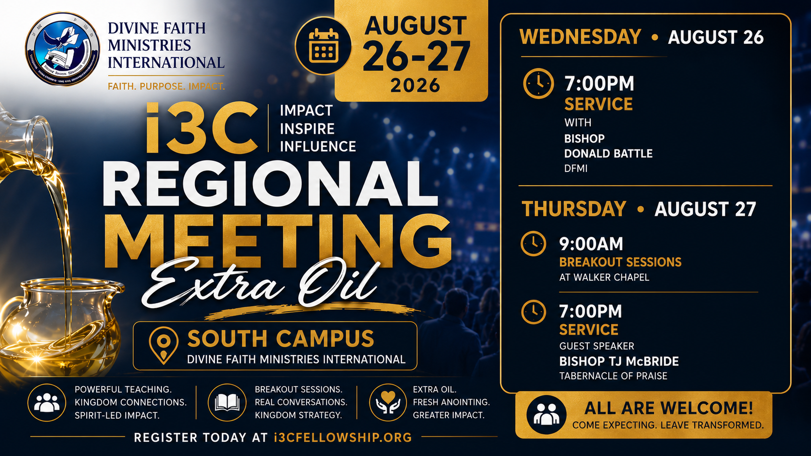 i3C Regional Meeting, August 26 to 27, 2026