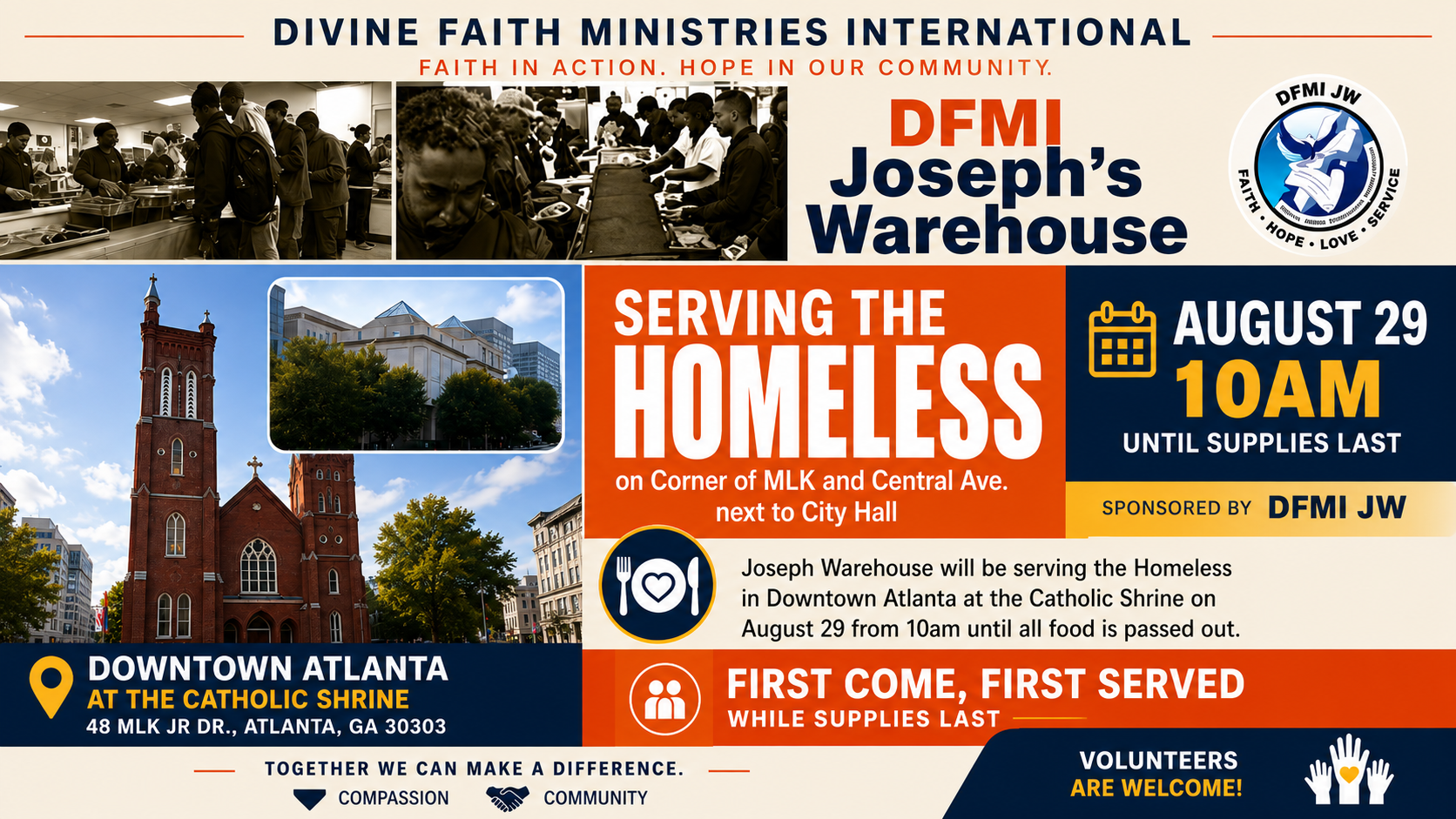 DFMI Joseph's Warehouse, serving the homeless